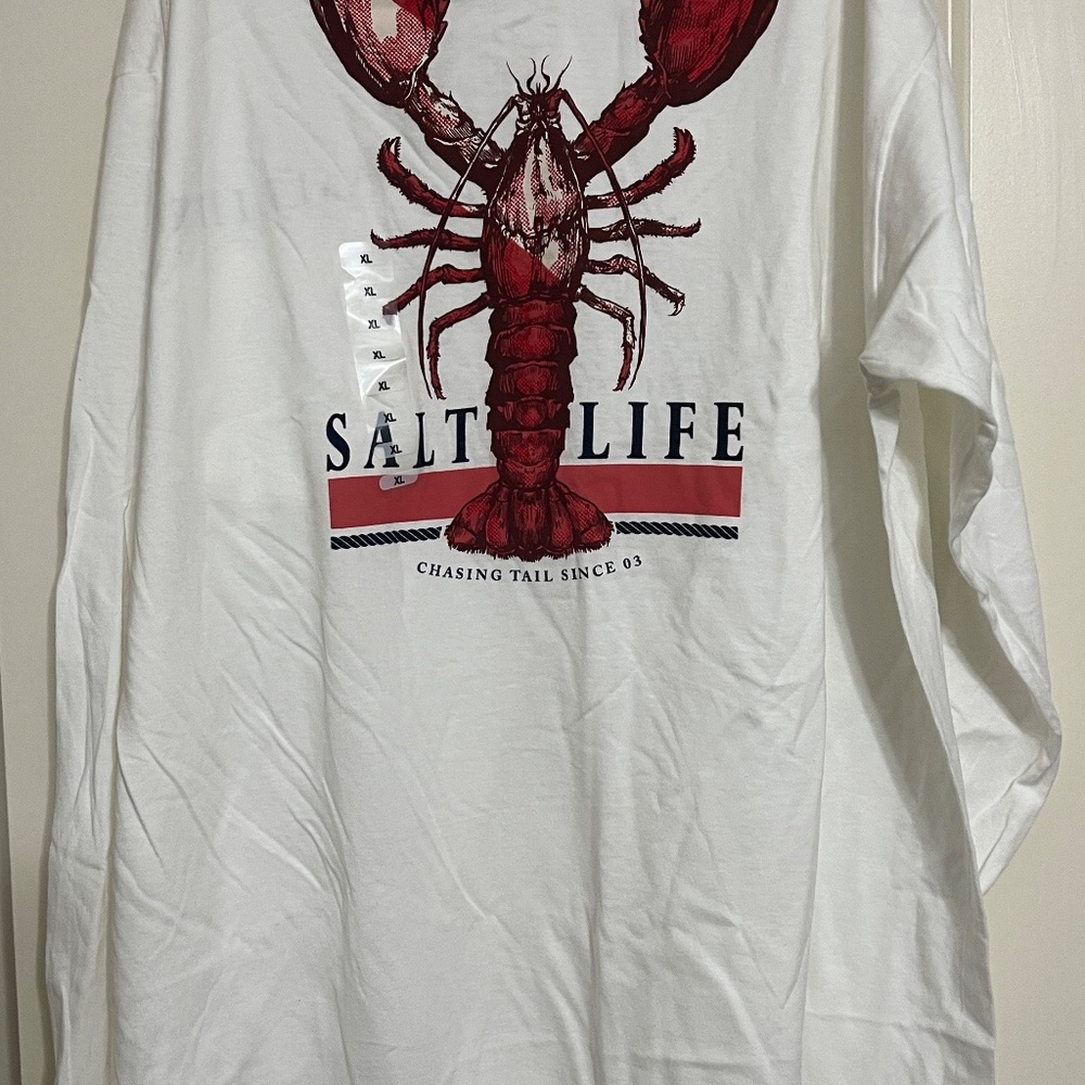 Salt Life White Long Sleeve Tee 100% Preshrunk Cotton XL - Picture 2 of 3